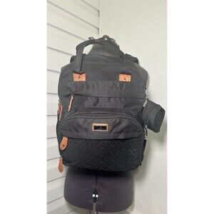 BabbleRoo Black Waterproof Large Capacity Diaper Bag Backpack EUC Used Once
